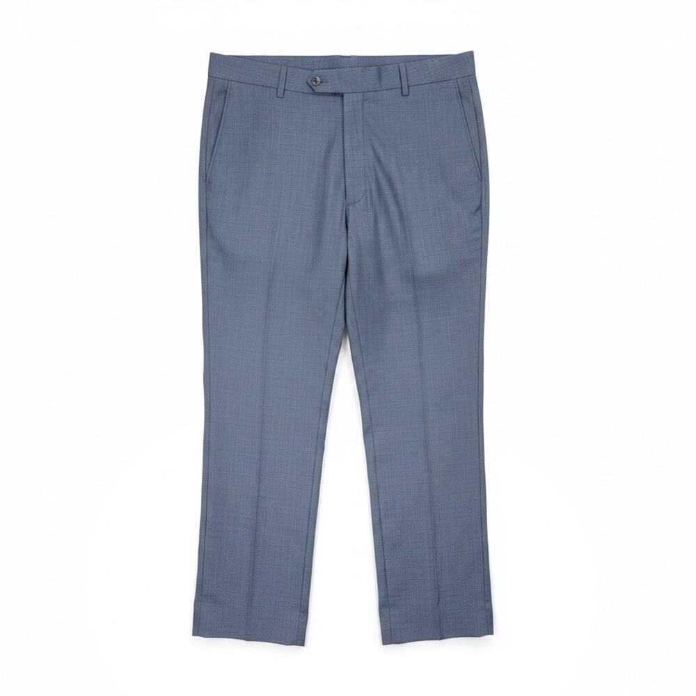 Q CLOTHIER Men's CUSTOMIZED DRESS PANTS Blue Size 38x27 (XL Short)